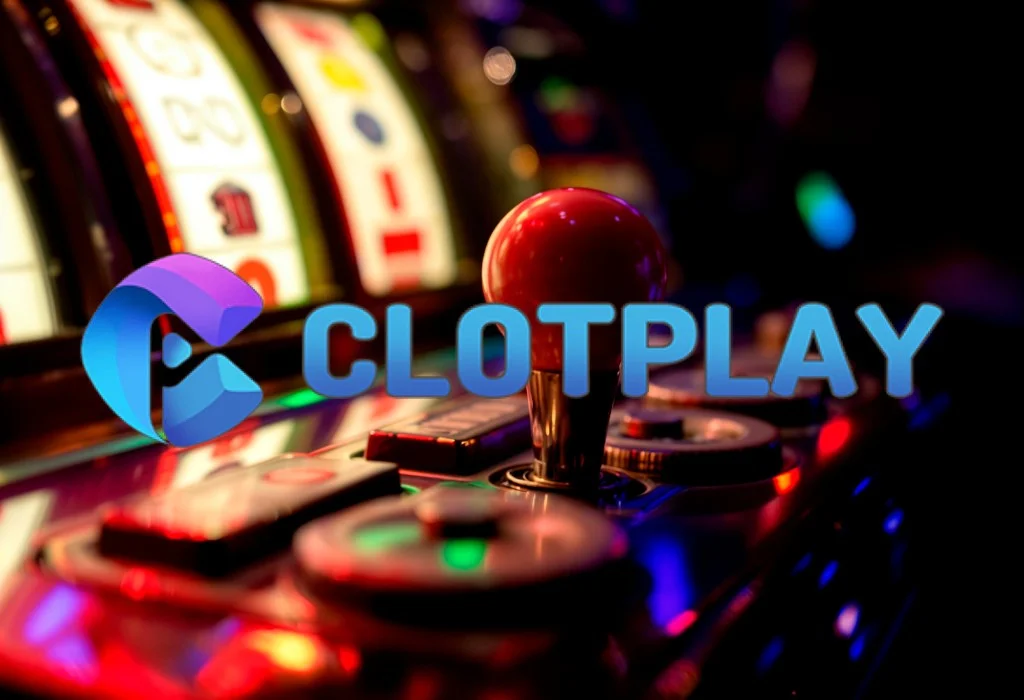 CLOTPLAY logo over a blurred neon slot machine background with a red joystick — featured provider on RA88 Malaysia in 2026